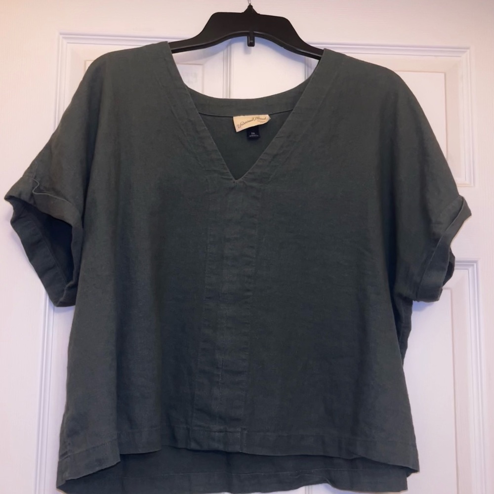 Universal Thread Green Cuffed Sleeve Boxy Tee
